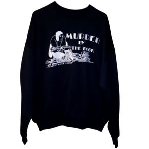 Murder By The Book Hanes Long Sleeve BlackSweatshirt XXL